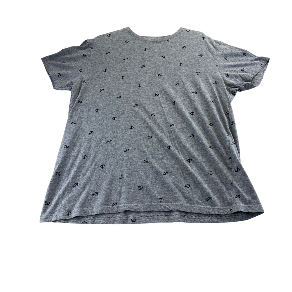 Ping Pong Pro T-Shirt Mens L Gray Anchor Print Nautical Cotton Blend Tee